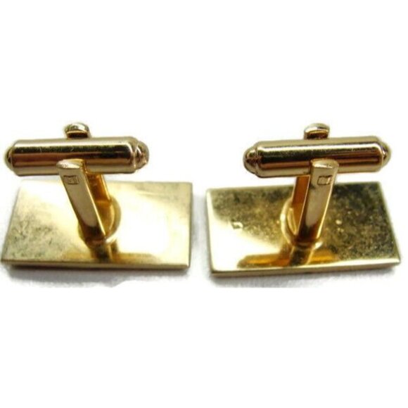 Hickok Double Square Gold T Stone Vintage Tux Shirt Dress Suit Vintage Cufflinks - Picture 8 of 10